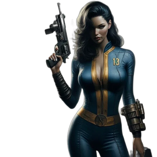 comic book art, concept art, woman, blue transparent PNG cut-out