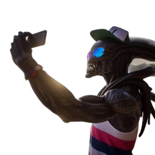 robot, mask, weapon, staff transparent PNG cut-out