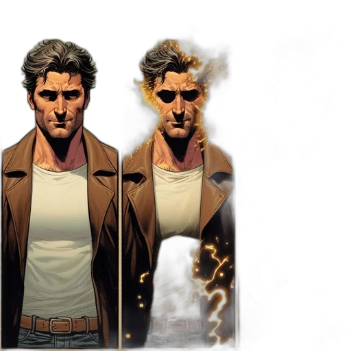 jacket, comic book art, concept art, earth tones transparent PNG cut-out