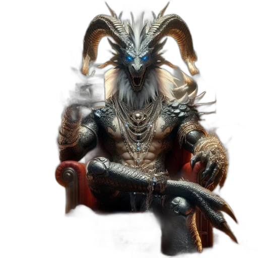 dragon, creature, mask, staff transparent PNG cut-out