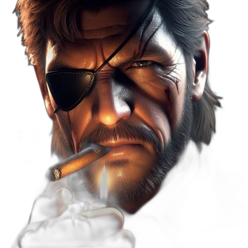 face, weapon, jacket, concept art transparent PNG cut-out