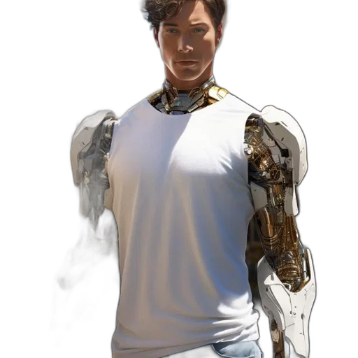 robot, jacket, dragon, weapon transparent PNG cut-out