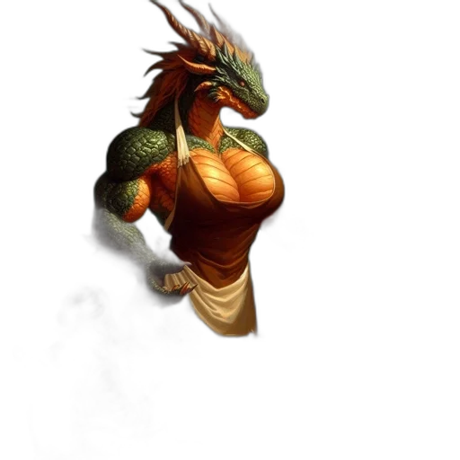 dragon, animal, creature, staff transparent PNG cut-out