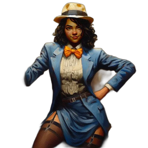 hat, jacket, dress, staff transparent PNG cut-out