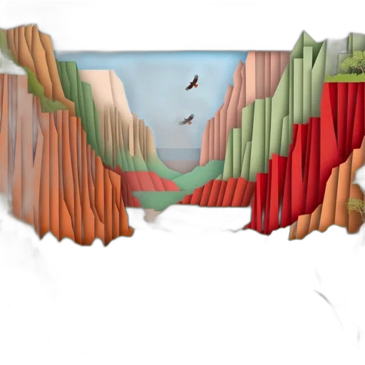 concept art, detailed, illustration, canyon transparent PNG cut-out