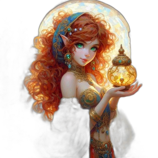 dress, jewelry, crown, staff transparent PNG cut-out