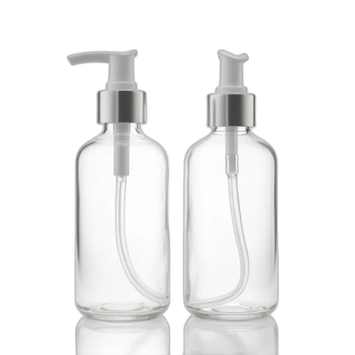 bottle, two, clear, glass transparent PNG cut-out