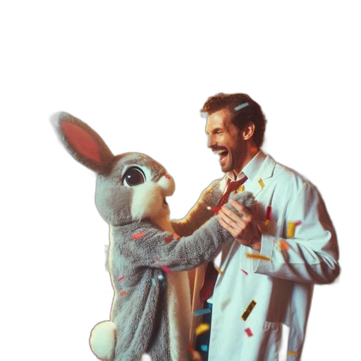 jacket, animal, staff, robot transparent PNG cut-out