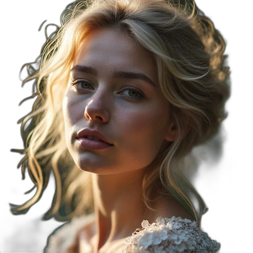 face, crown, hair, jewelry transparent PNG cut-out