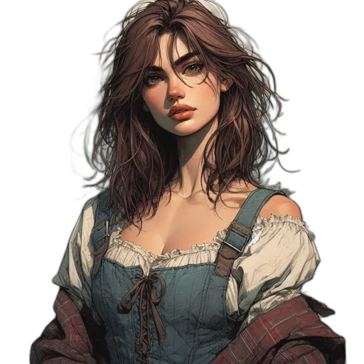 dress, face, jacket, fantasy art transparent PNG cut-out