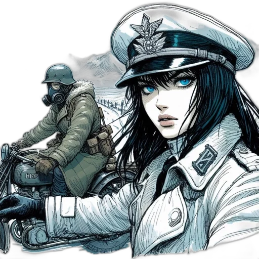 jacket, hat, weapon, comic book art transparent PNG cut-out