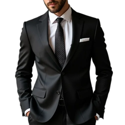 jacket, staff, photorealistic, dark transparent PNG cut-out