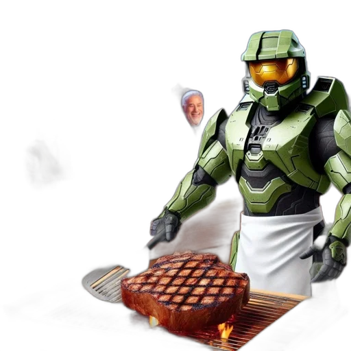food, robot, 3d render, concept art transparent PNG cut-out