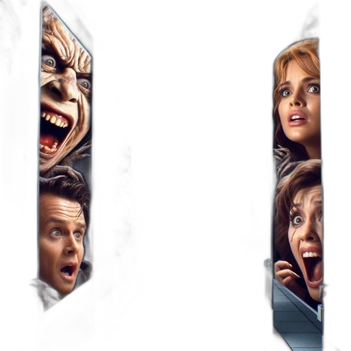 face, concept art, 3d render, outer space transparent PNG cut-out