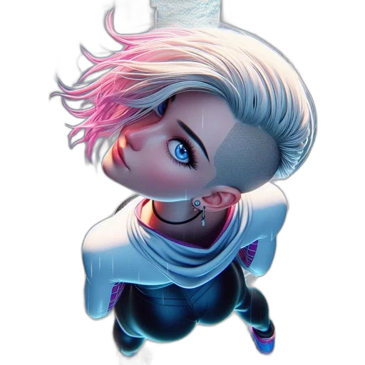 hair, face, jacket, concept art transparent PNG cut-out