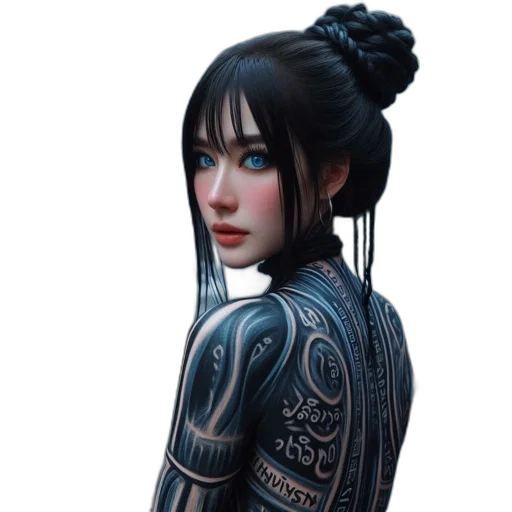 robot, dress, face, fantasy art transparent PNG cut-out