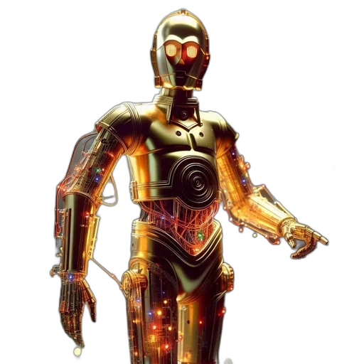 robot, staff, jewelry, cyberpunk transparent PNG cut-out