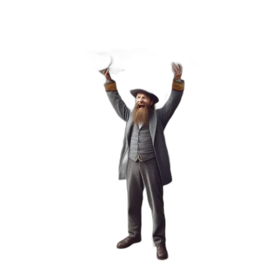 hat, staff, jacket, weapon transparent PNG cut-out
