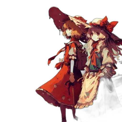 hat, staff, umbrella, dress transparent PNG cut-out