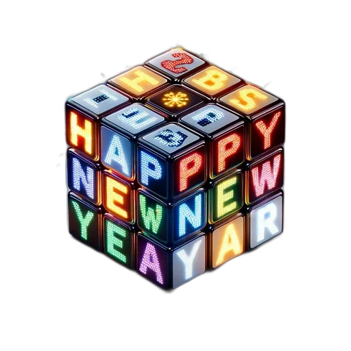 3d render, colorful, block, letters transparent PNG cut-out