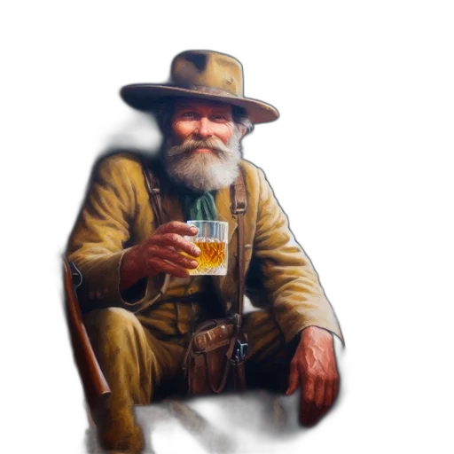 hat, oil painting, photorealistic, pixel art transparent PNG cut-out
