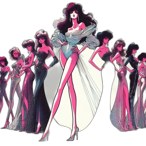 dress, concept art, cartoon, comic book art transparent PNG cut-out