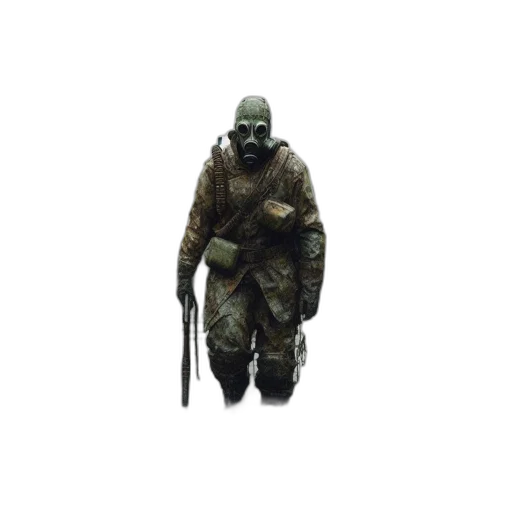 jacket, creature, weapon, staff transparent PNG cut-out