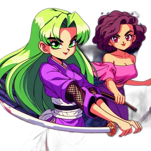 vaporwave, anime, concept art, pixel art transparent PNG cut-out