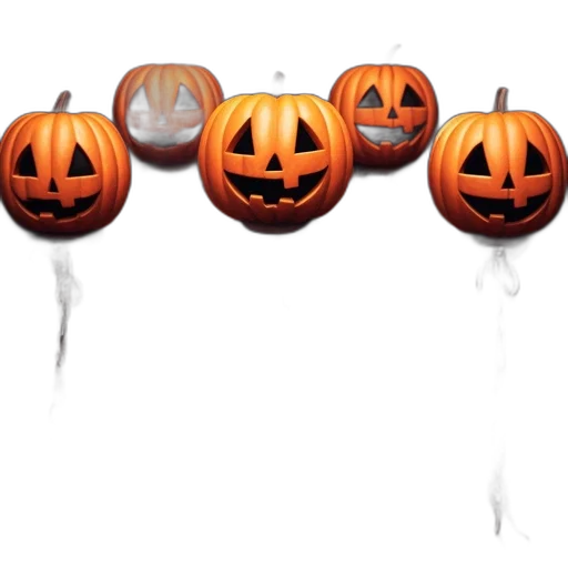mask, 3d render, jack-o-lantern, figures transparent PNG cut-out