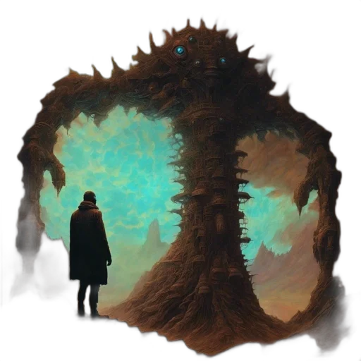 creature, tree, dragon, jacket transparent PNG cut-out