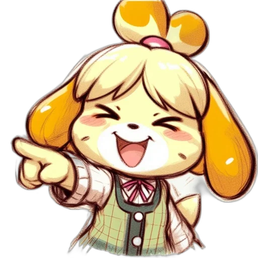 staff, animal, pixel art, anime transparent PNG cut-out