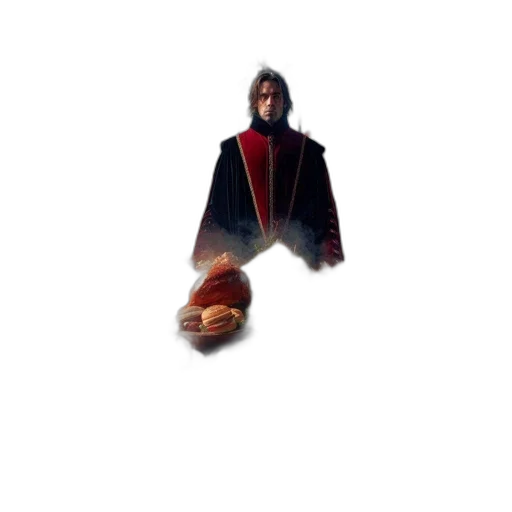 jacket, mask, staff, creature transparent PNG cut-out