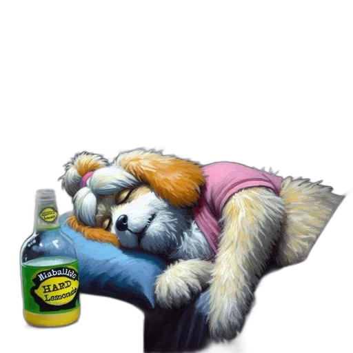 bottle, jacket, oil painting, photorealistic transparent PNG cut-out