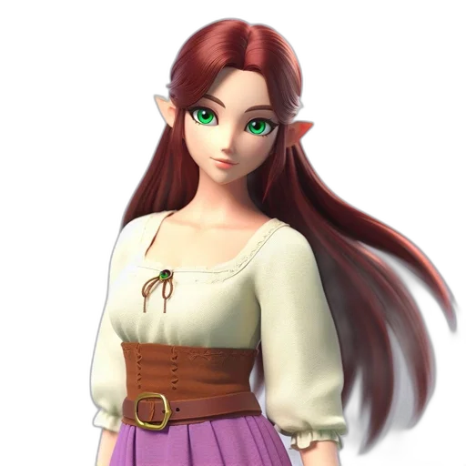 dress, staff, 3d render, concept art transparent PNG cut-out
