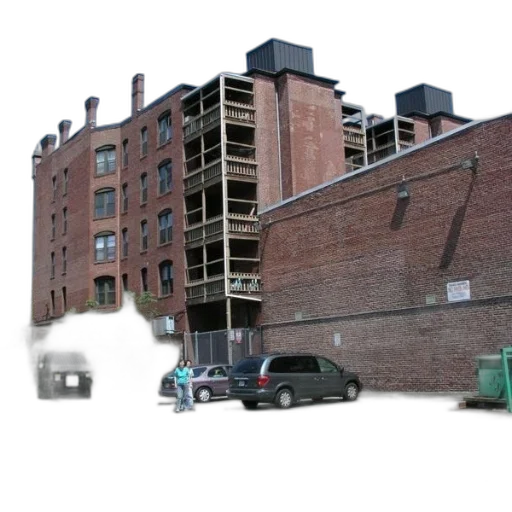 building, car, 3d render, concept art transparent PNG cut-out