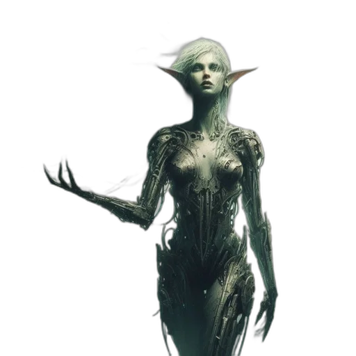 creature, dress, staff, mask transparent PNG cut-out