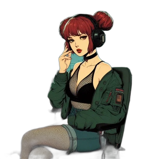 jacket, staff, cyberpunk, concept art transparent PNG cut-out