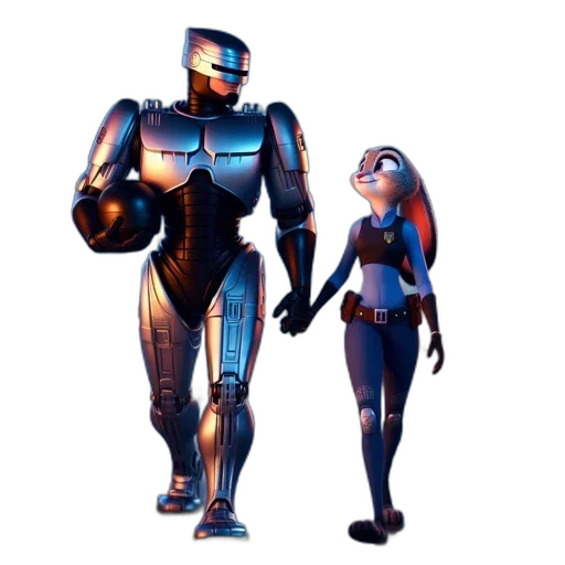 robot, concept art, 3d render, comic book art transparent PNG cut-out