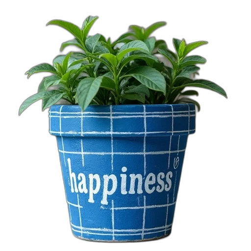 flower, blue, pot, cover transparent PNG cut-out