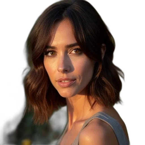 face, hair, dress, staff transparent PNG cut-out