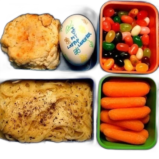 food, lunchbox, four, compartments transparent PNG cut-out