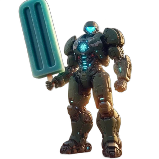 robot, weapon, staff, creature transparent PNG cut-out