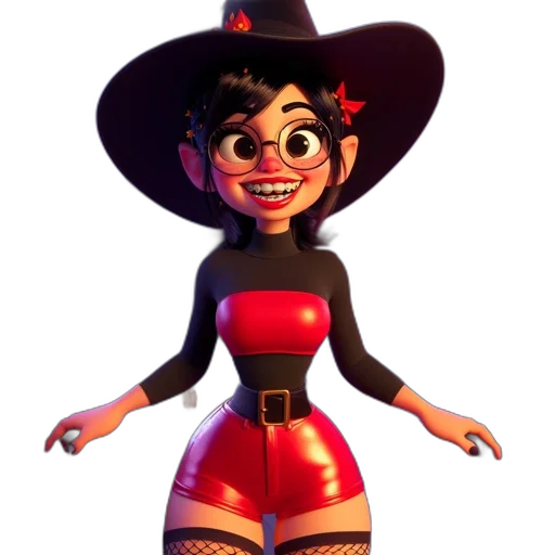 hat, dress, staff, 3d render transparent PNG cut-out
