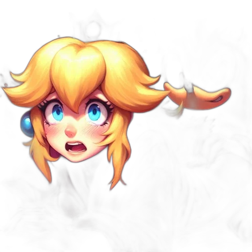 face, hair, crown, staff transparent PNG cut-out