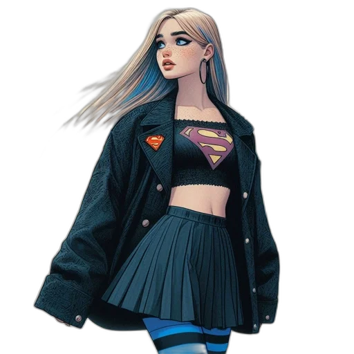 jacket, dress, concept art, comic book art transparent PNG cut-out