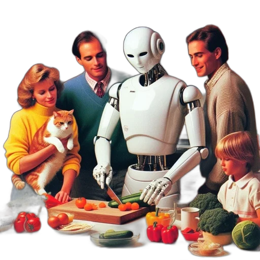 robot, food, concept art, 3d render transparent PNG cut-out