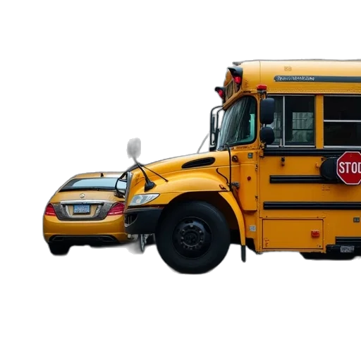 car, 3d render, school, bus transparent PNG cut-out