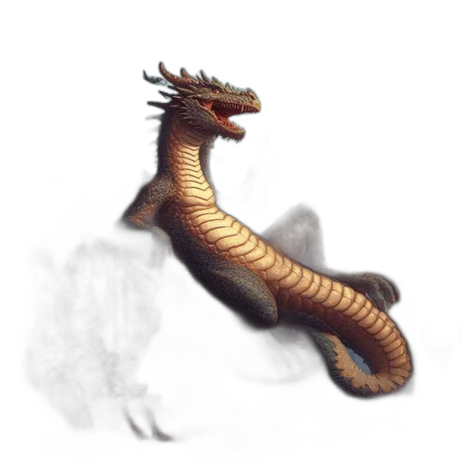 dragon, creature, staff, animal transparent PNG cut-out