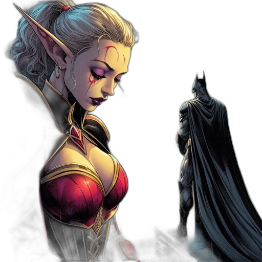 comic book art, concept art, fantasy art, watercolor transparent PNG cut-out