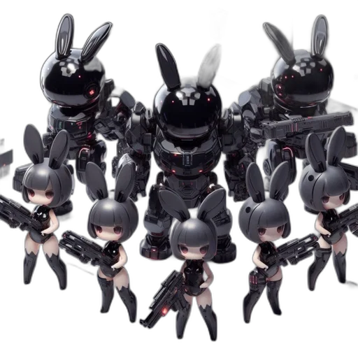 robot, weapon, 3d render, concept art transparent PNG cut-out